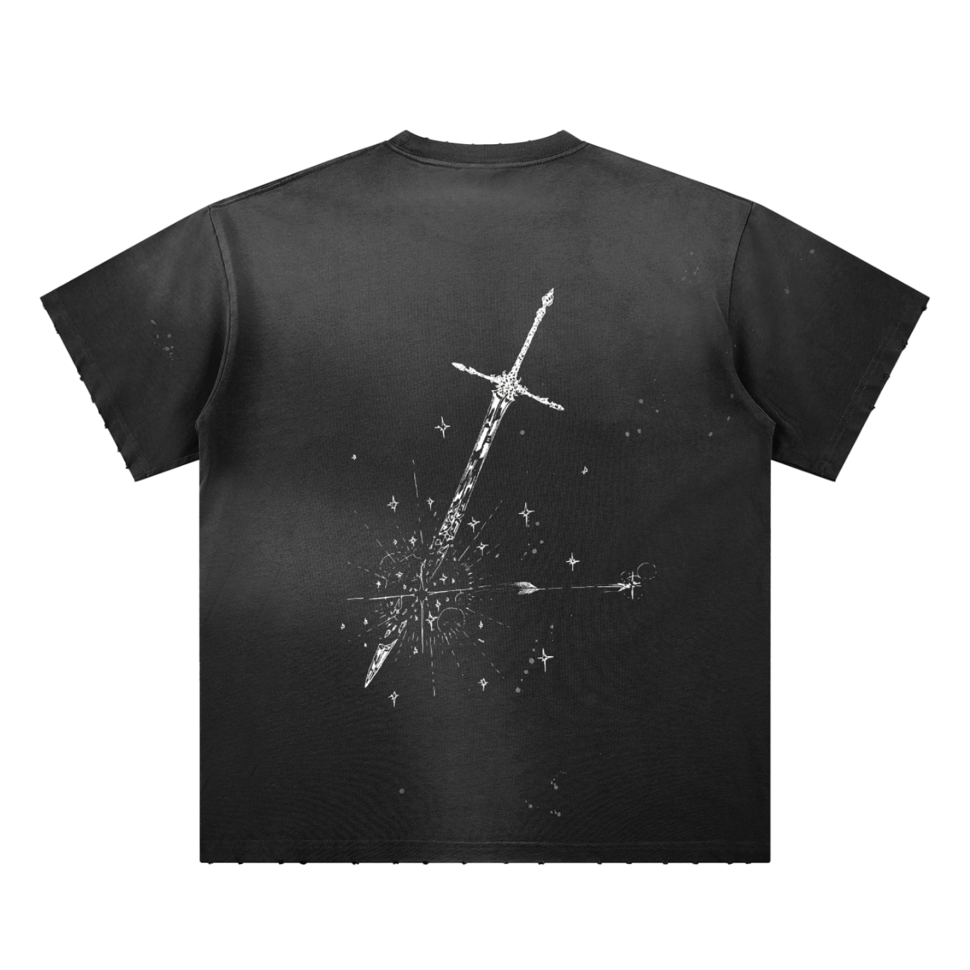 Hand-Frayed Sunfade Paint Splatter T-Shirt