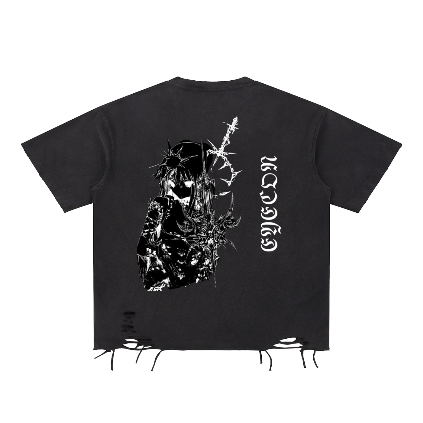 Snow Washed Raw-Hem T-Shirt