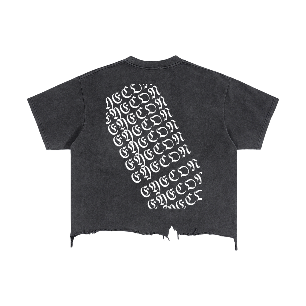 Vintage Wash Boxy Distressed Hem T-Shirt