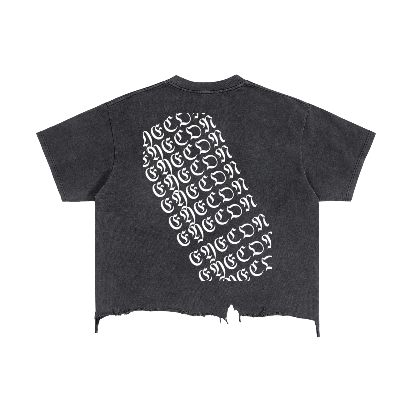 Vintage Wash Boxy Distressed Hem T-Shirt