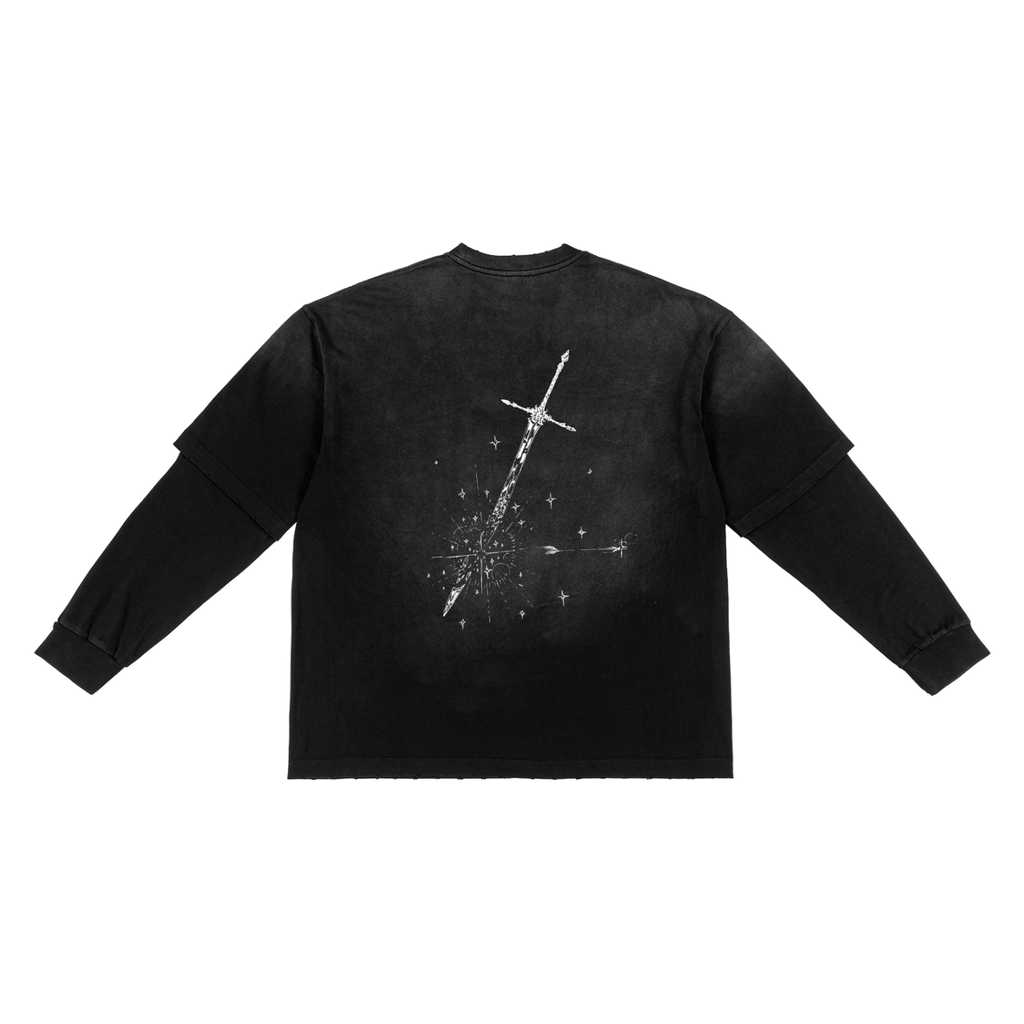 Sunfade Hand-Frayed Faux Two-Piece T-Shirt