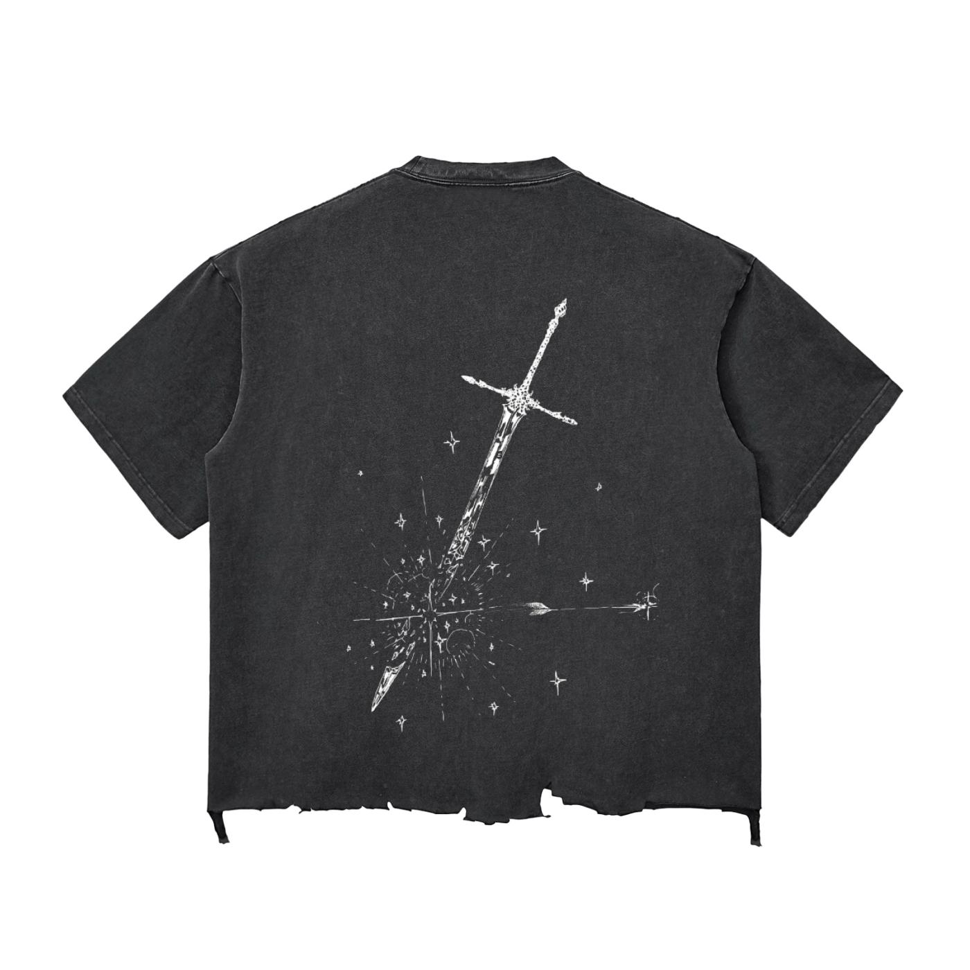 Snow Wash Raw-Hem Boxy T-shirt