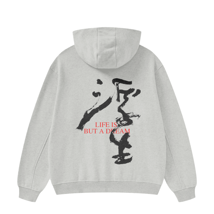 “Life is But a Dream“ Fog Solid Color Hoodie