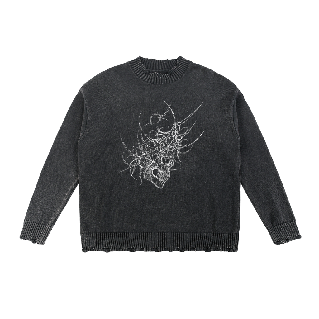 Vintage Washed Hand-Frayed Sweater