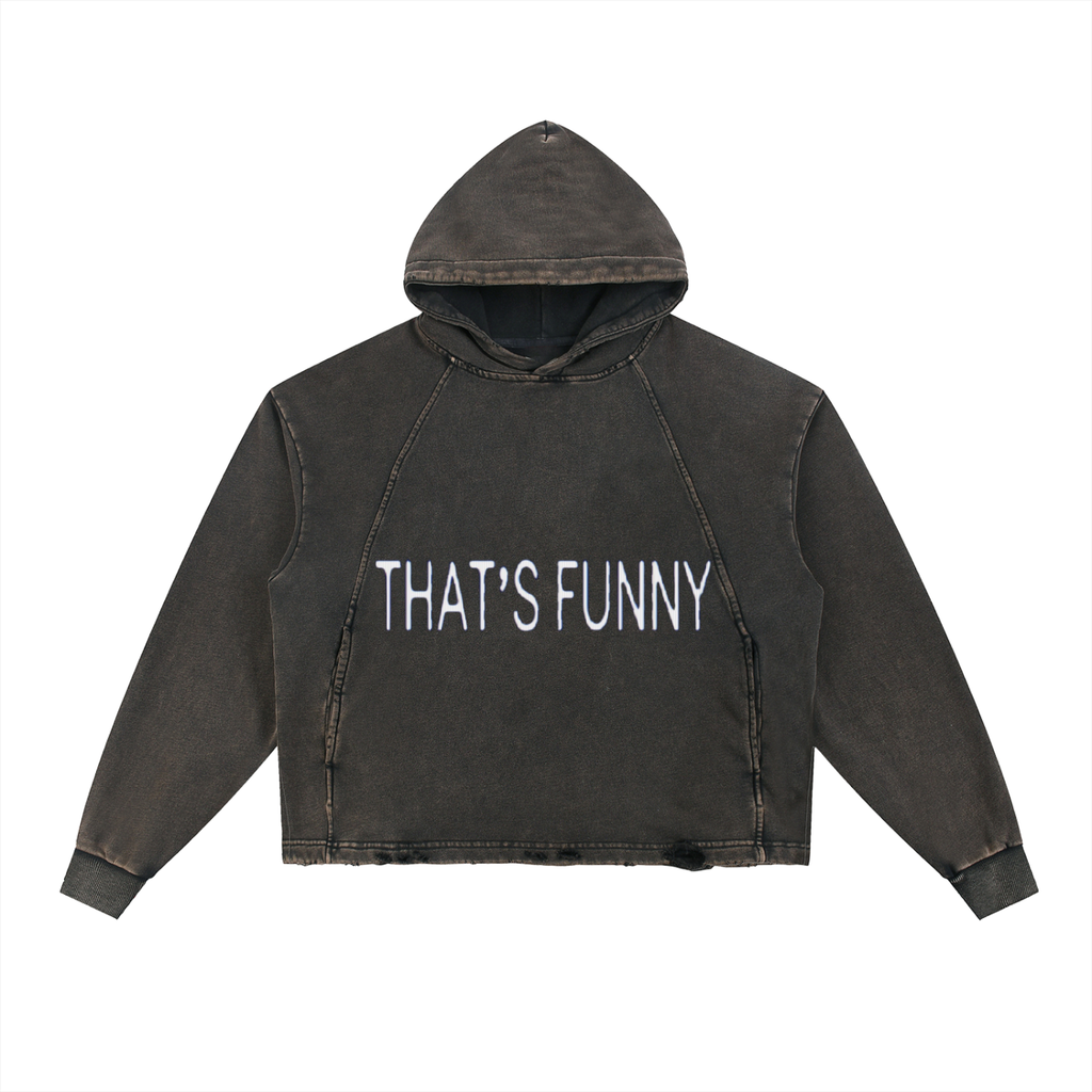 Vintage Washed Frayed-Hem Hoodie