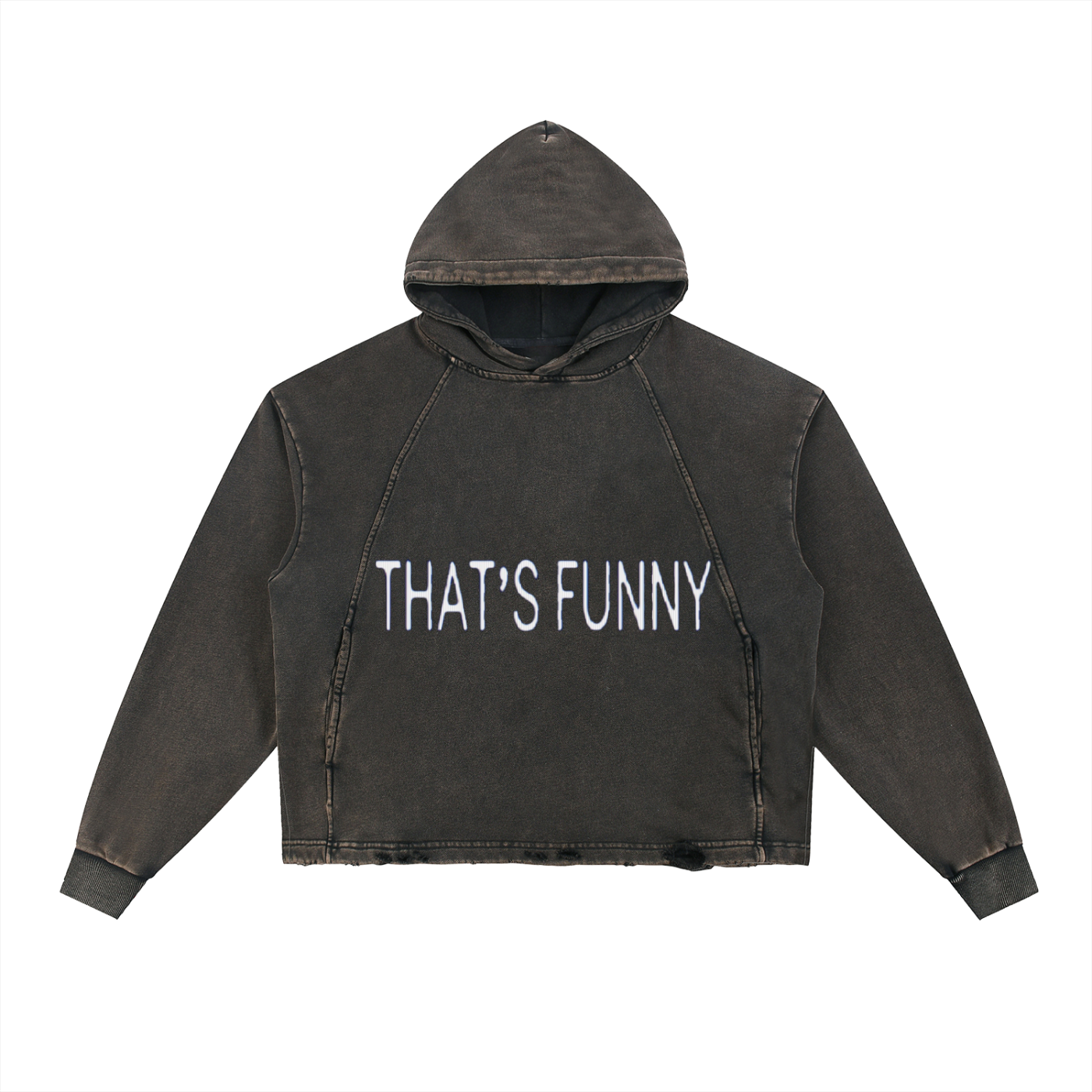 Vintage Washed Frayed-Hem Hoodie