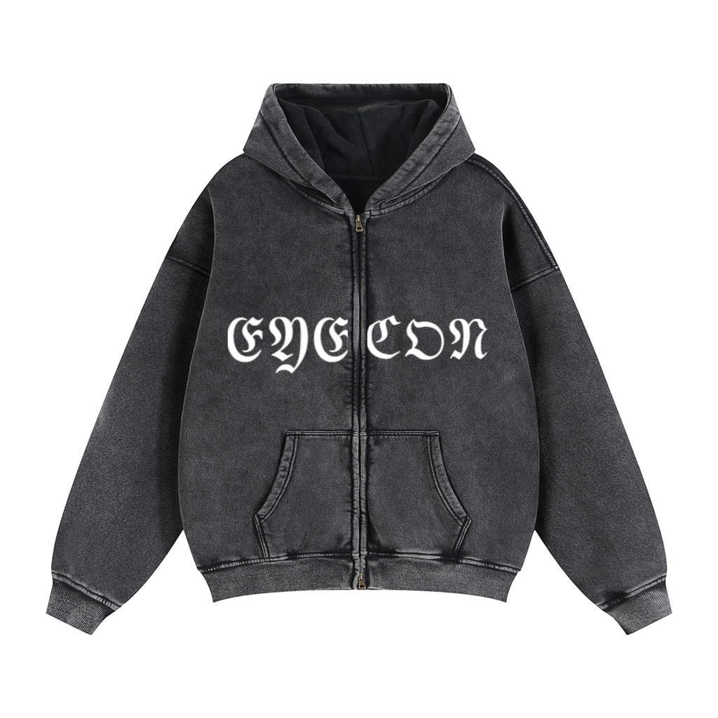 Zip-Through Boxy Fleece Hoodie