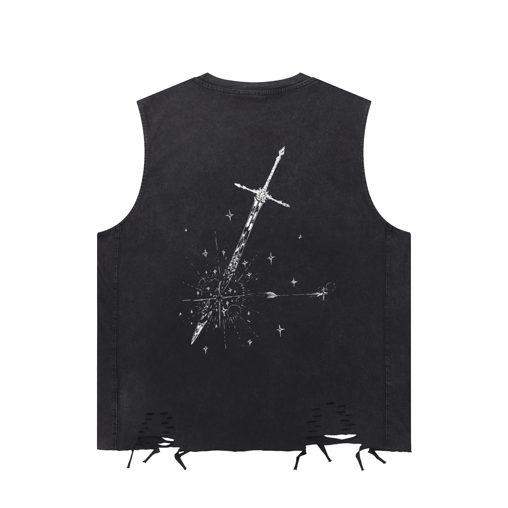 Snow Washed Raw-Hem Tank Top