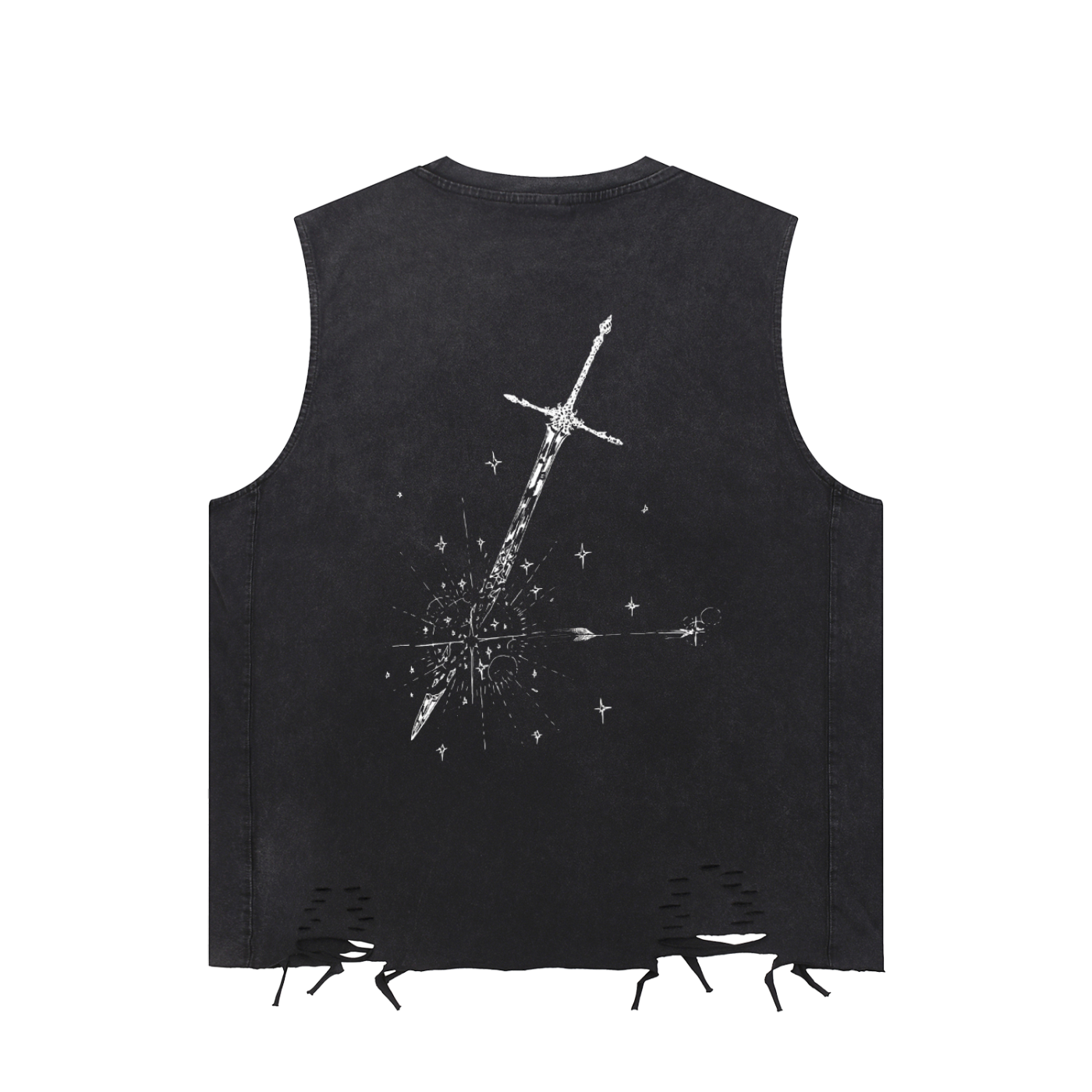 Snow Washed Raw-Hem Tank Top