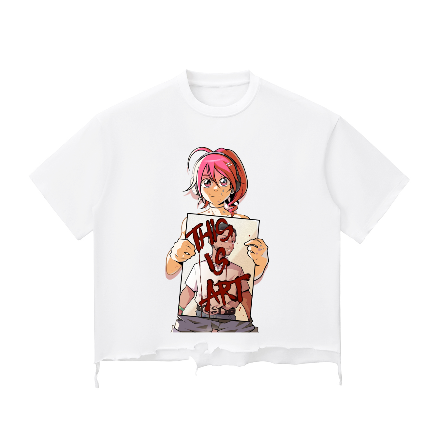 Snow Wash Raw-Hem Boxy T-shirt
