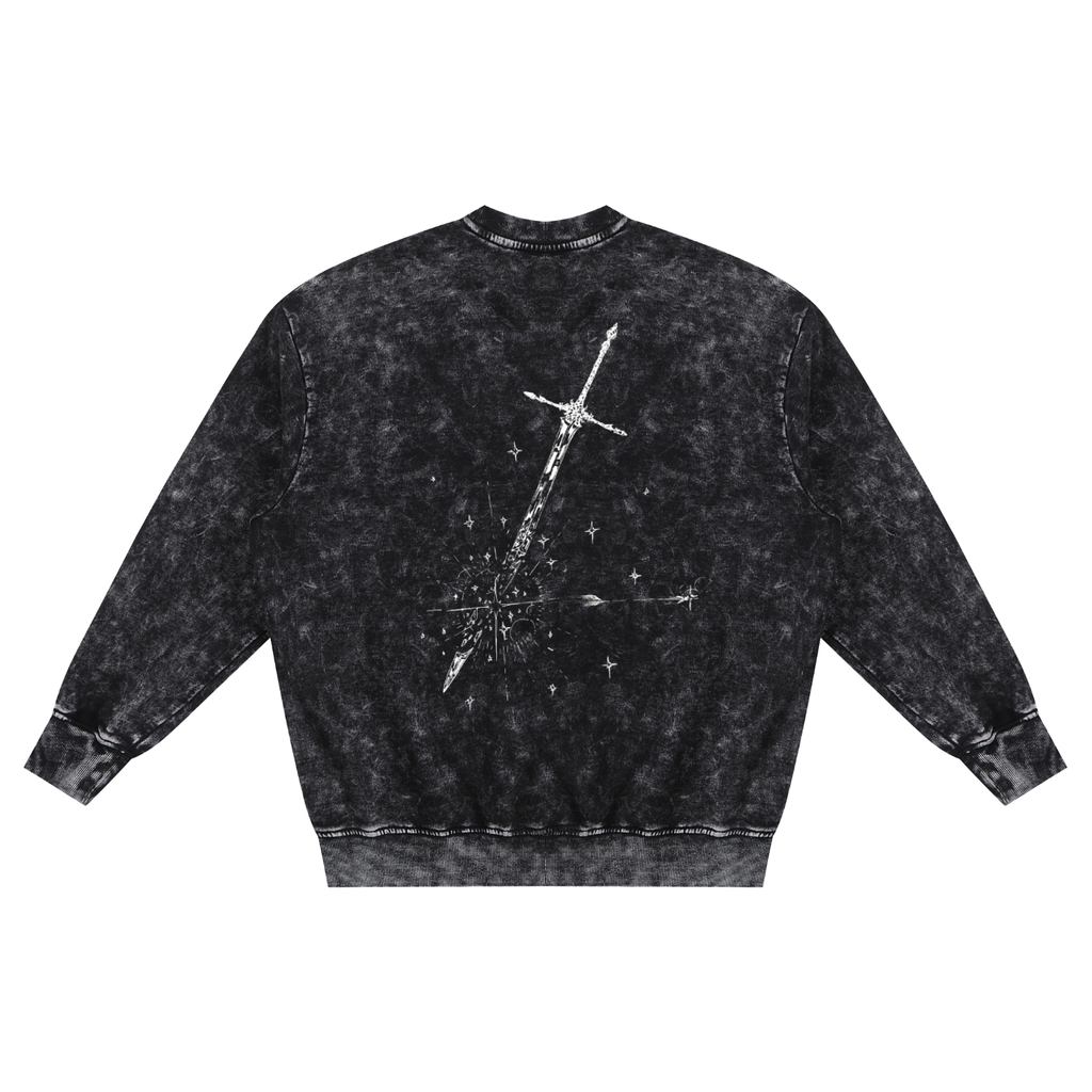Snow Washed Hand-Frayed Sweatshirt
