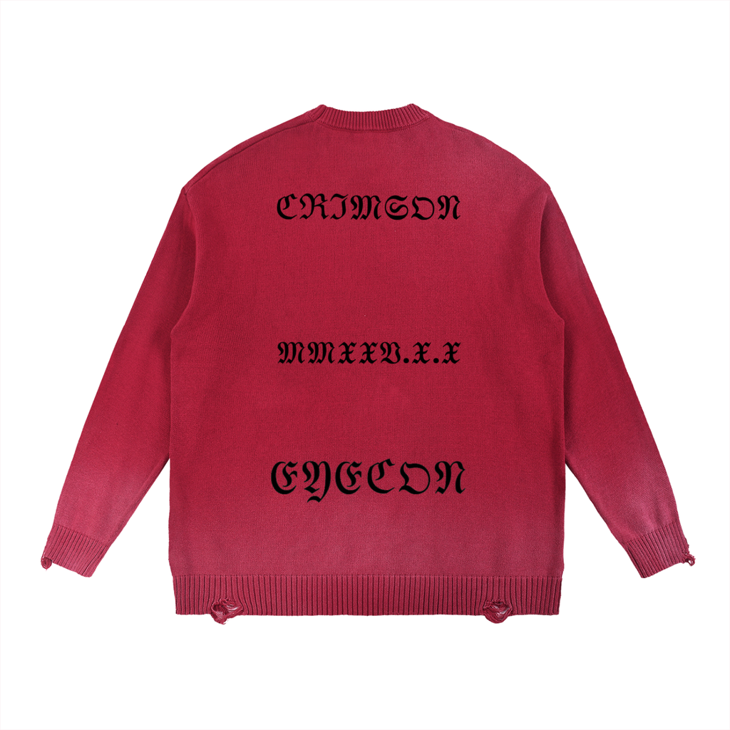 Sun Fade Distressed Ripped Crewneck sweater