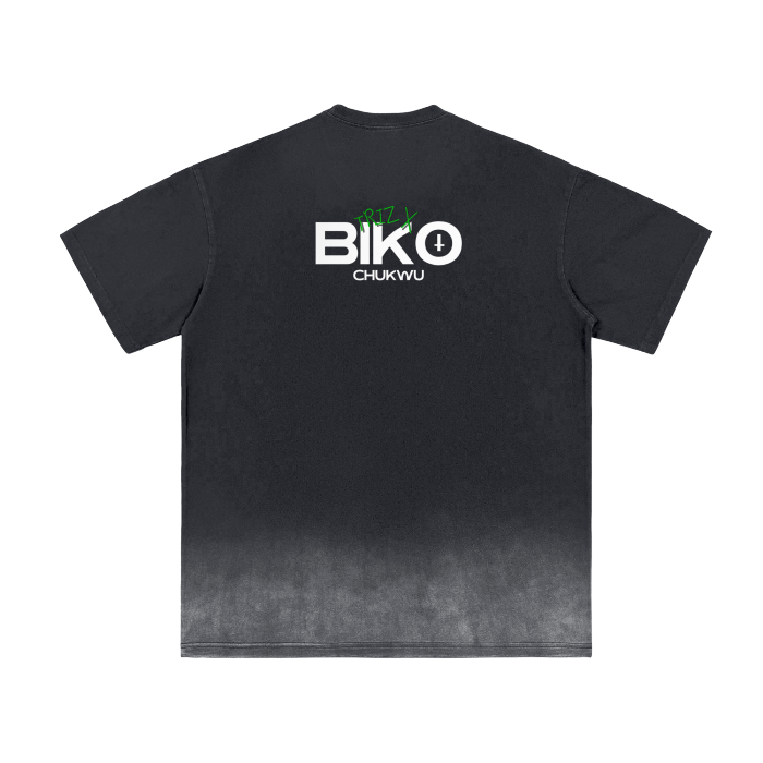 “Triz” Black Vintage Washed Gradient T-Shirt