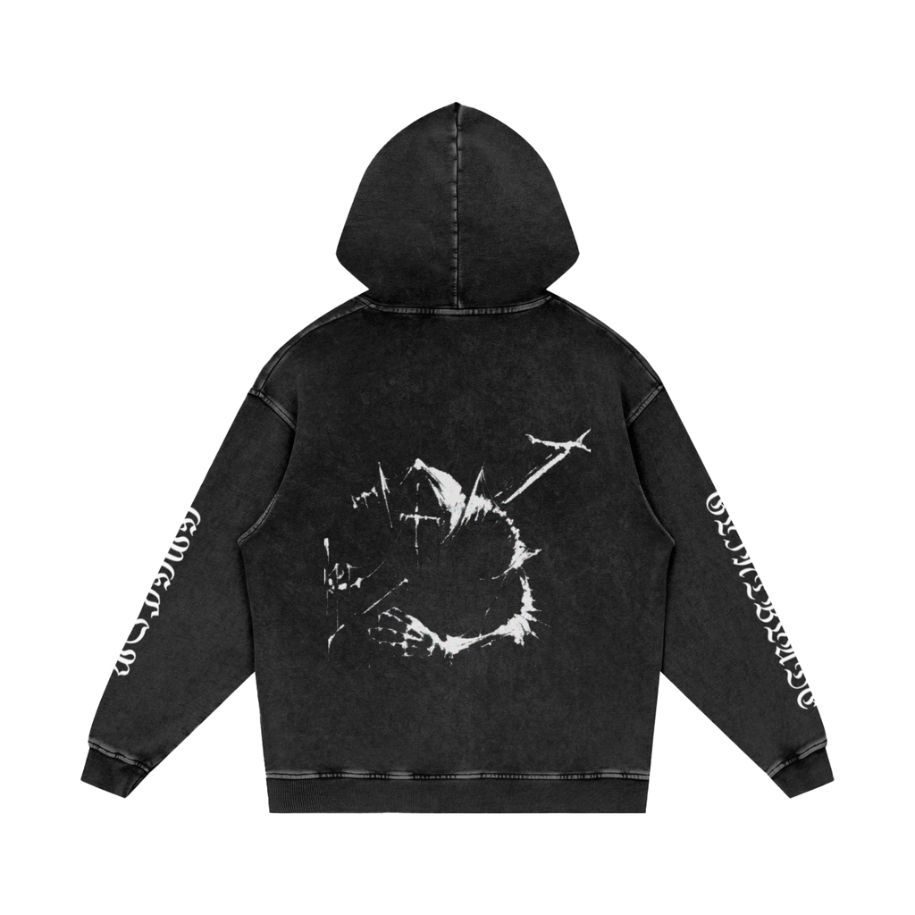 Snow Washed Loose Cotton Hoodie