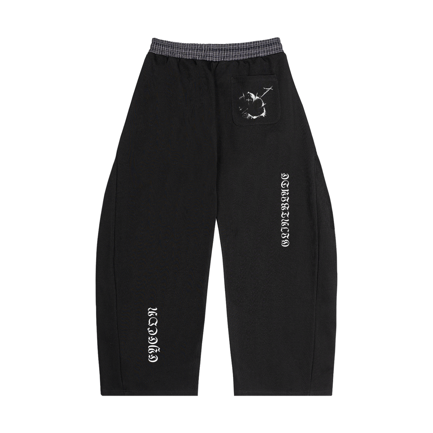 Plaid Waistband Barrel Sweatpants