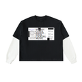 Layered Contrast Sleeve Cotton T-Shirt