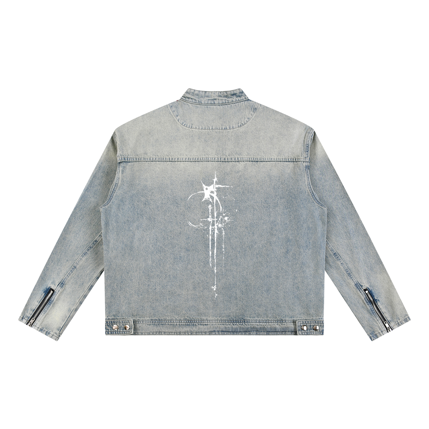 Vintage Wash Zip Denim Jacket