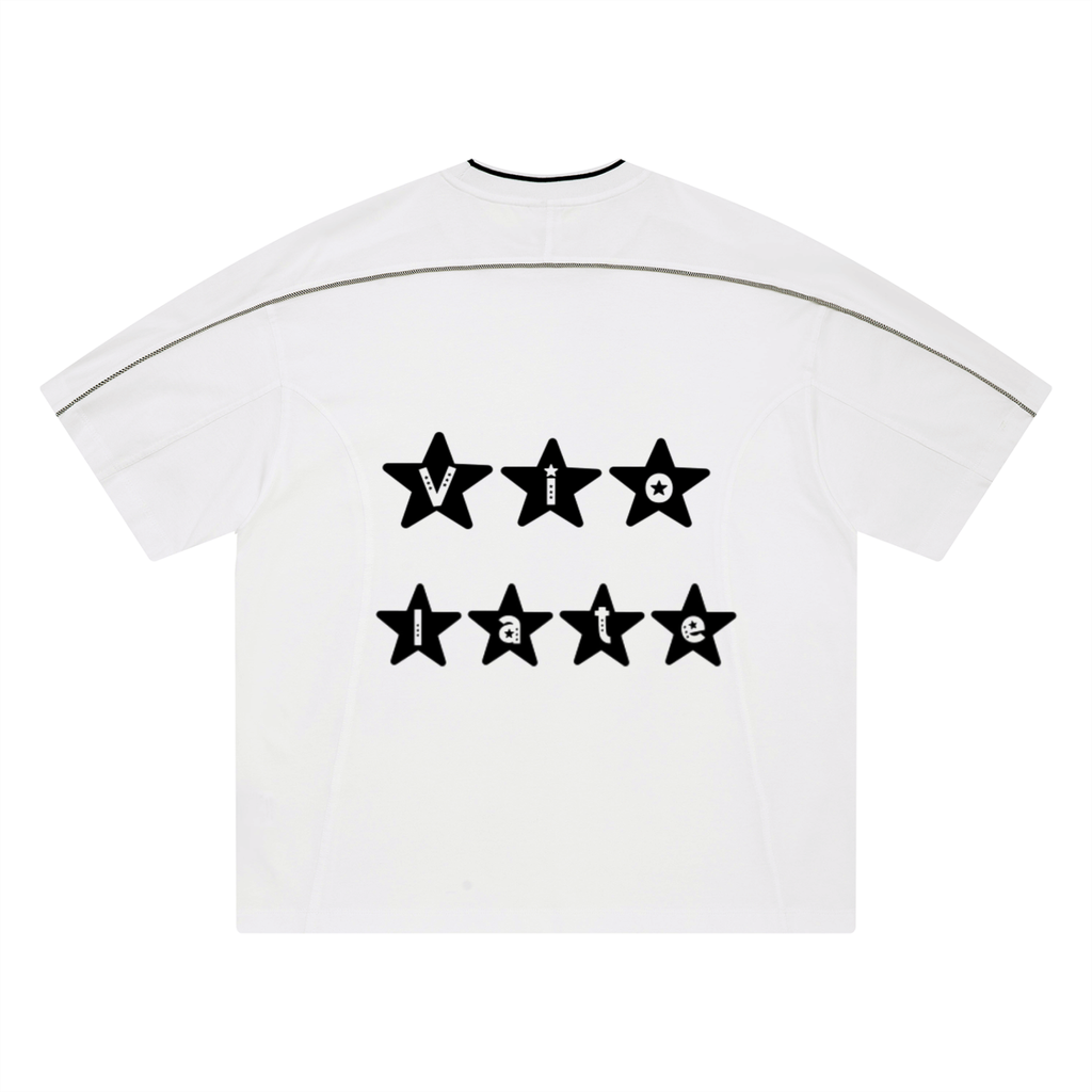Unisex Oversized Contrast Tape T-Shirt
