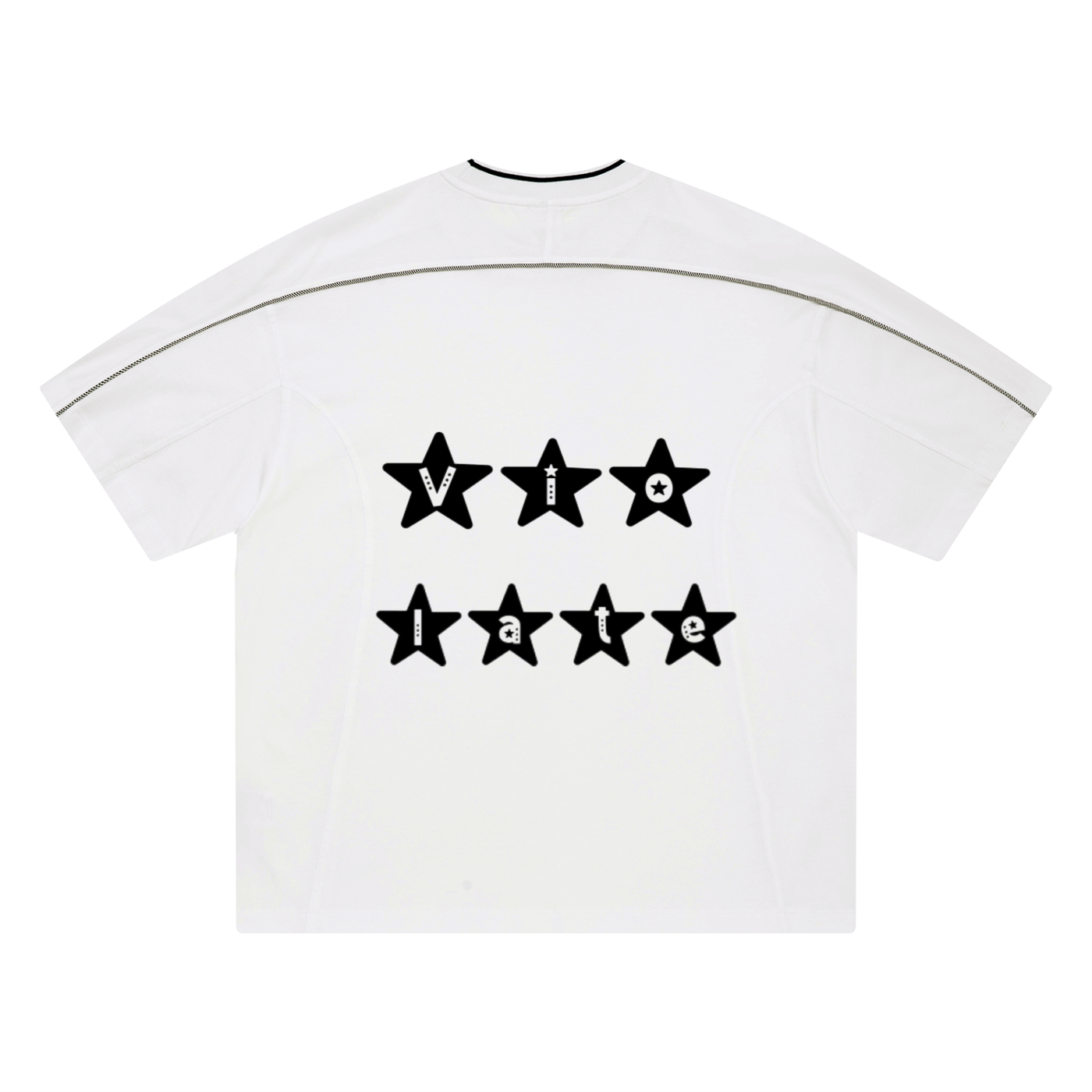 Unisex Oversized Contrast Tape T-Shirt