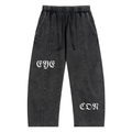 Snow Wash Drawstring Cotton Pants