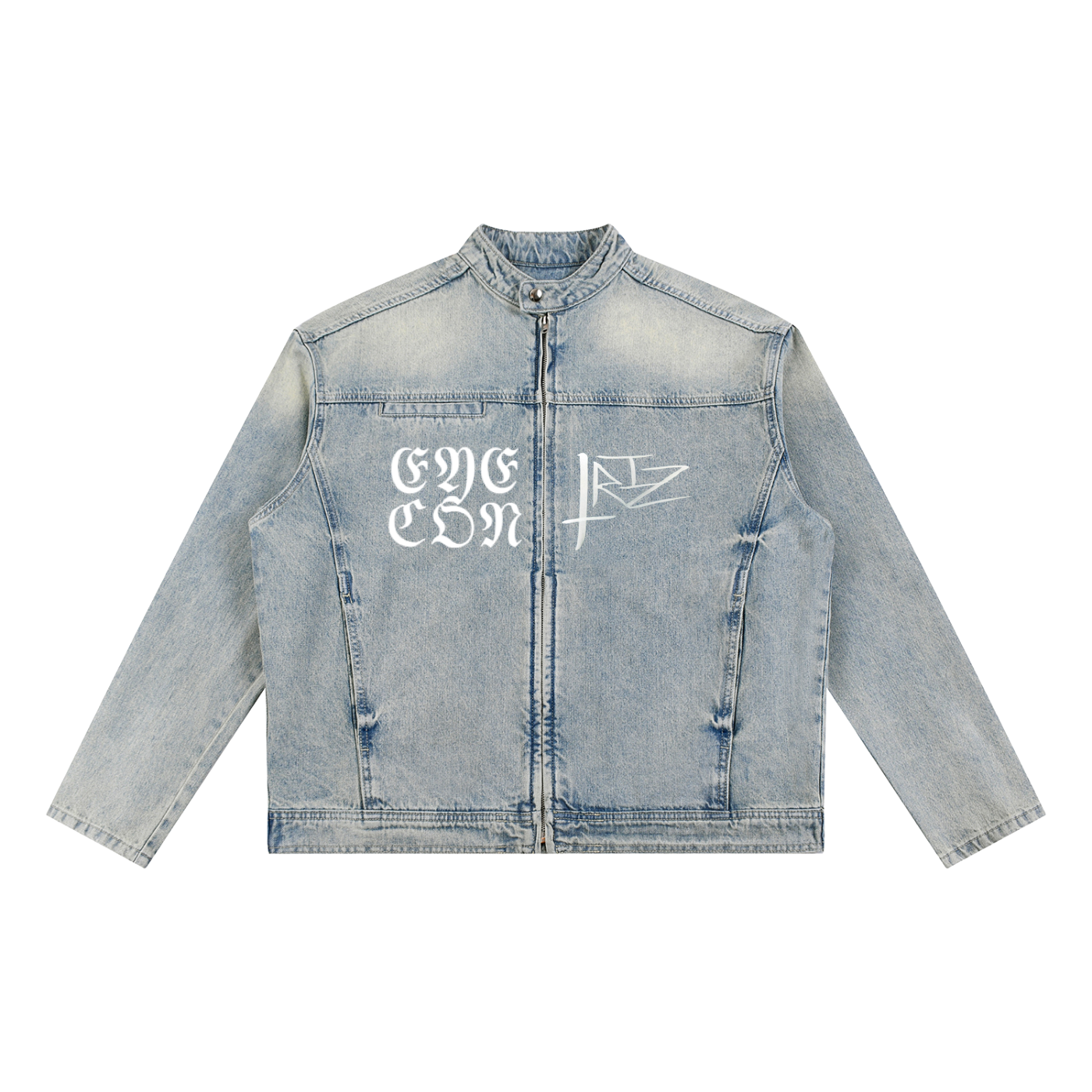 Vintage Wash Zip Denim Jacket